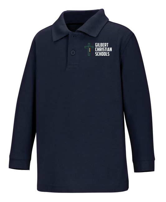 Youth Long Sleeve Interlock Polo