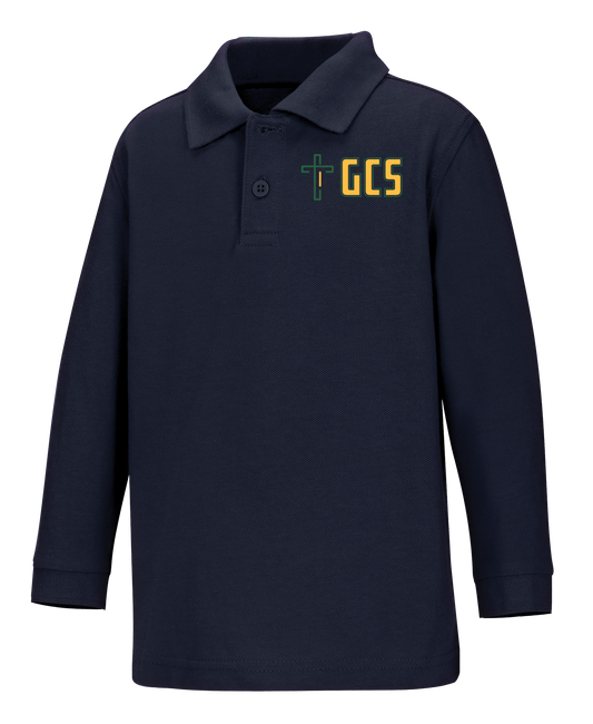 Youth Long Sleeve Interlock Polo