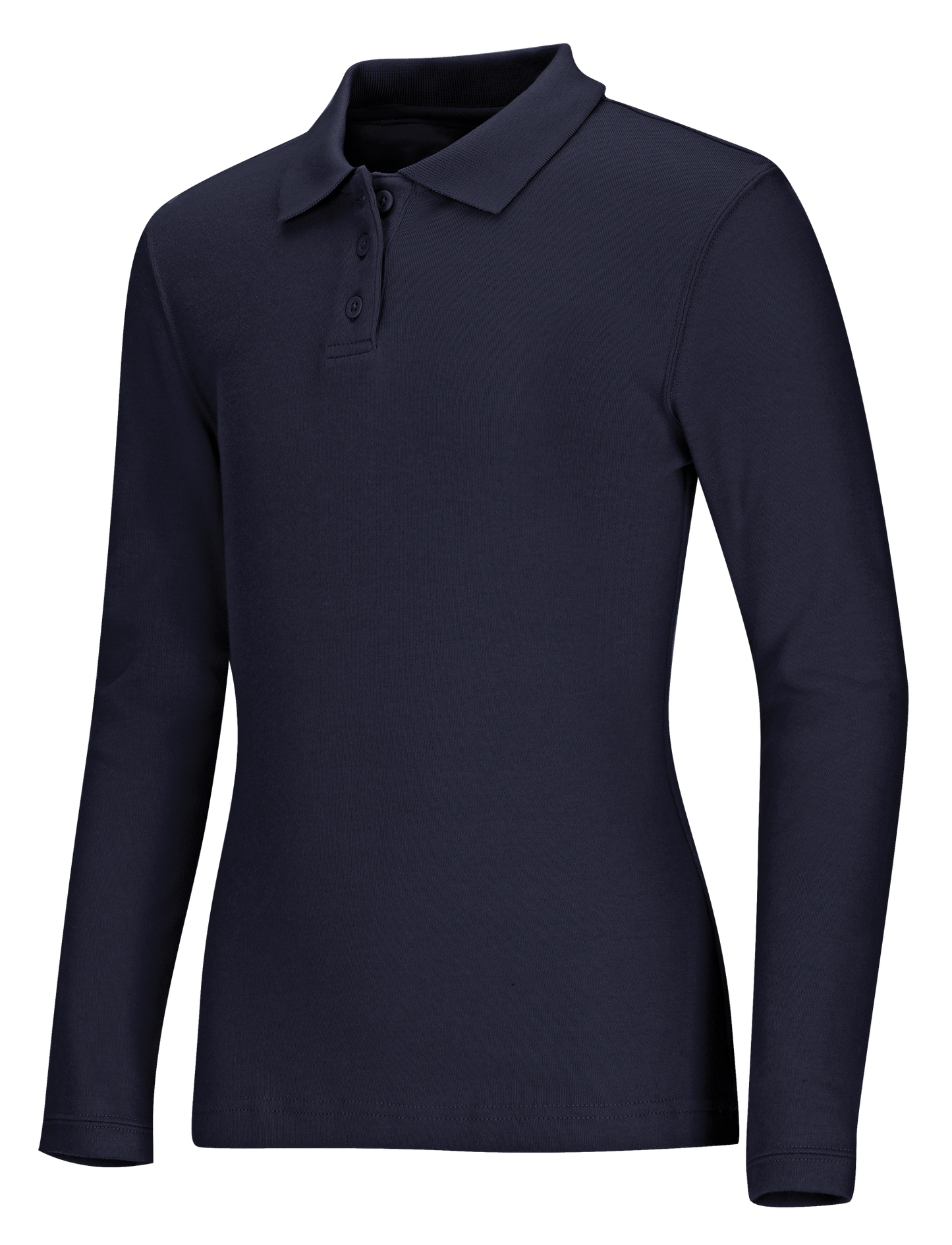 Girls Long Sleeve Fitted Interlock Polo