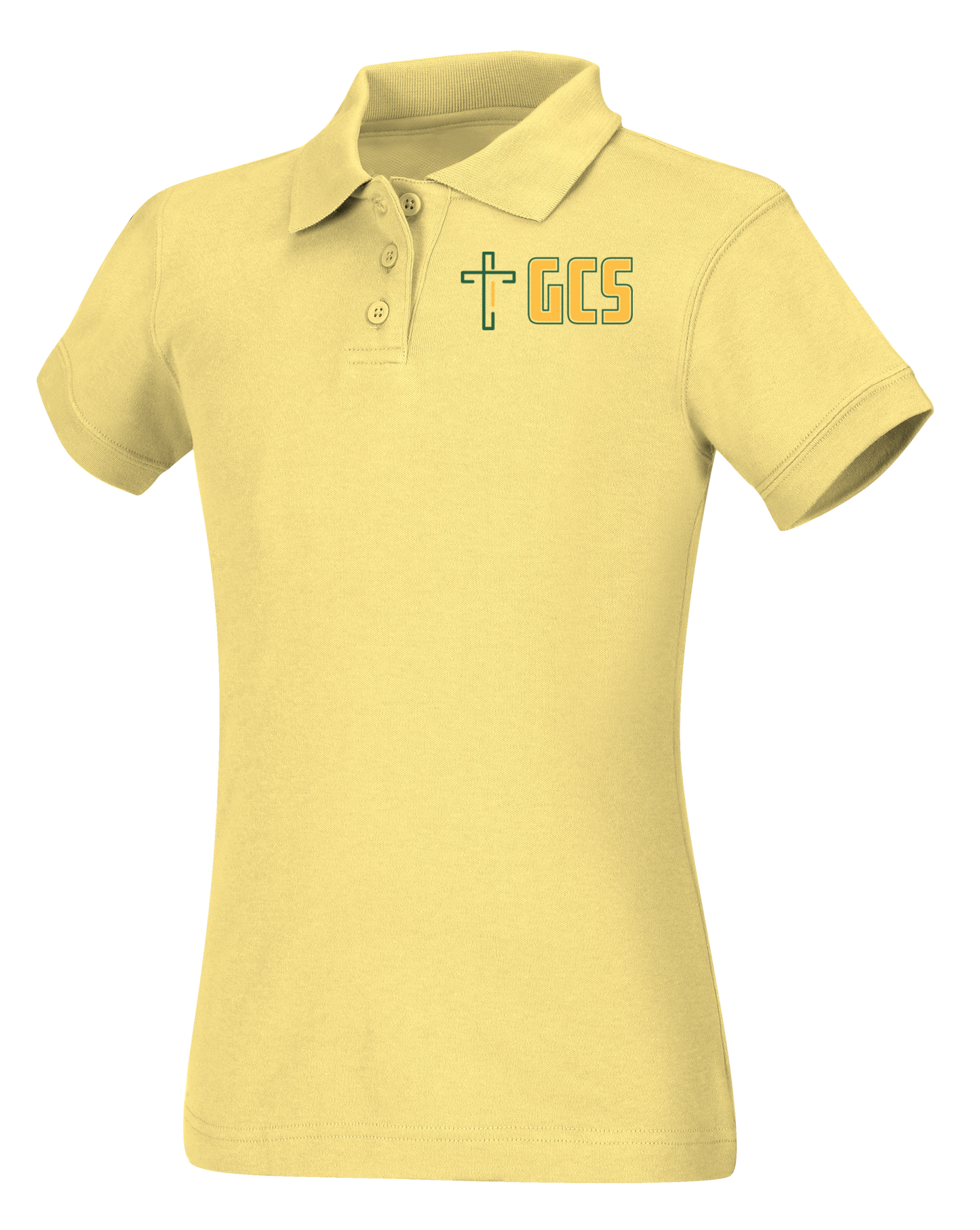 Girls Short Sleeve Fitted Interlock Polo