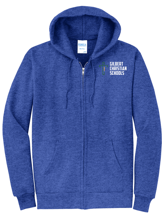Adult Unisex Core Fleece Full-Zip Hooded Sweatshirt