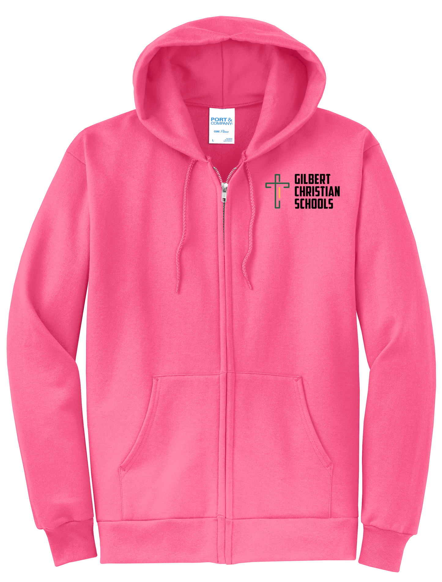 Plus Size Adult Unisex Core Fleece Full-Zip Hooded Sweatshirt