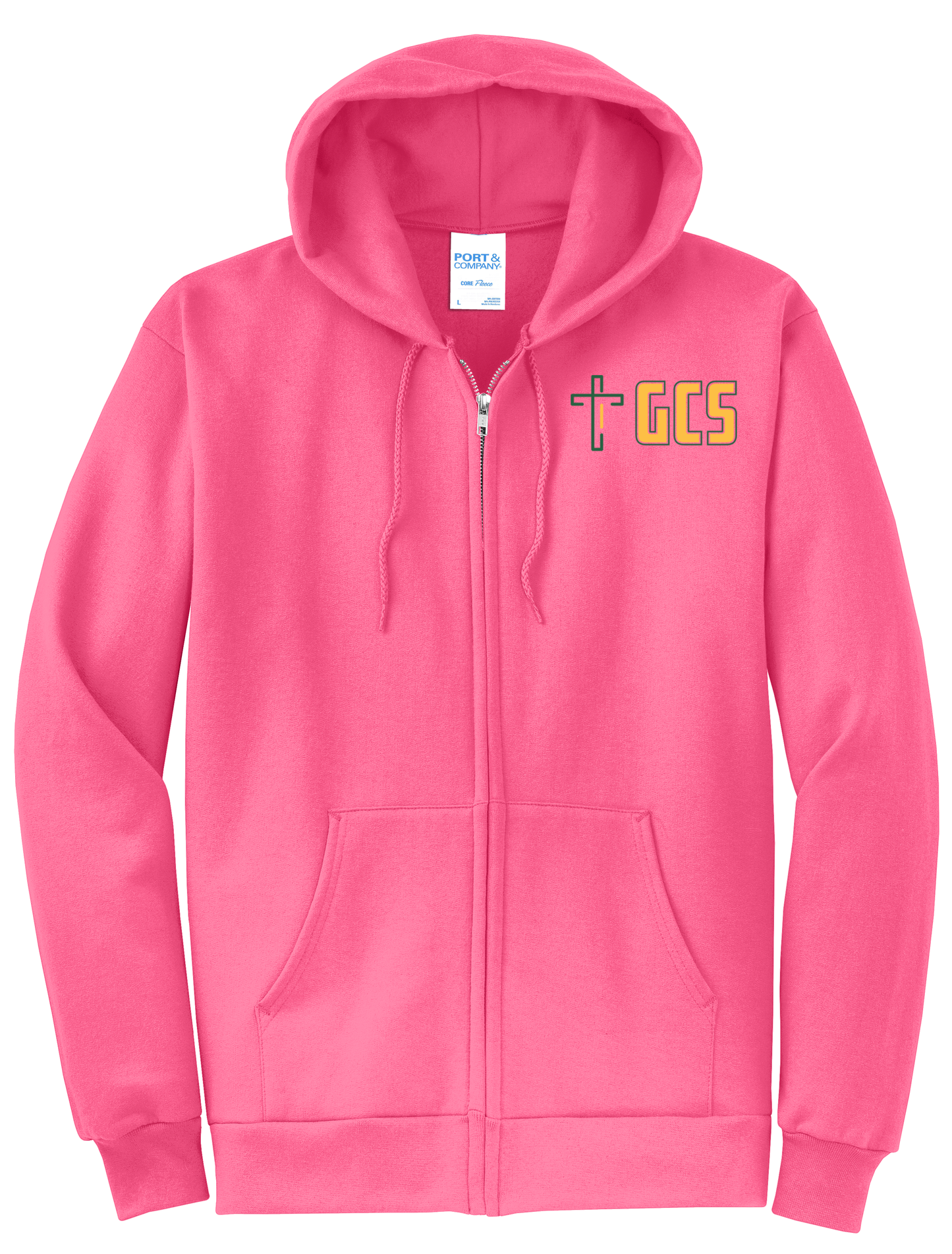Plus Size Adult Unisex Core Fleece Full-Zip Hooded Sweatshirt