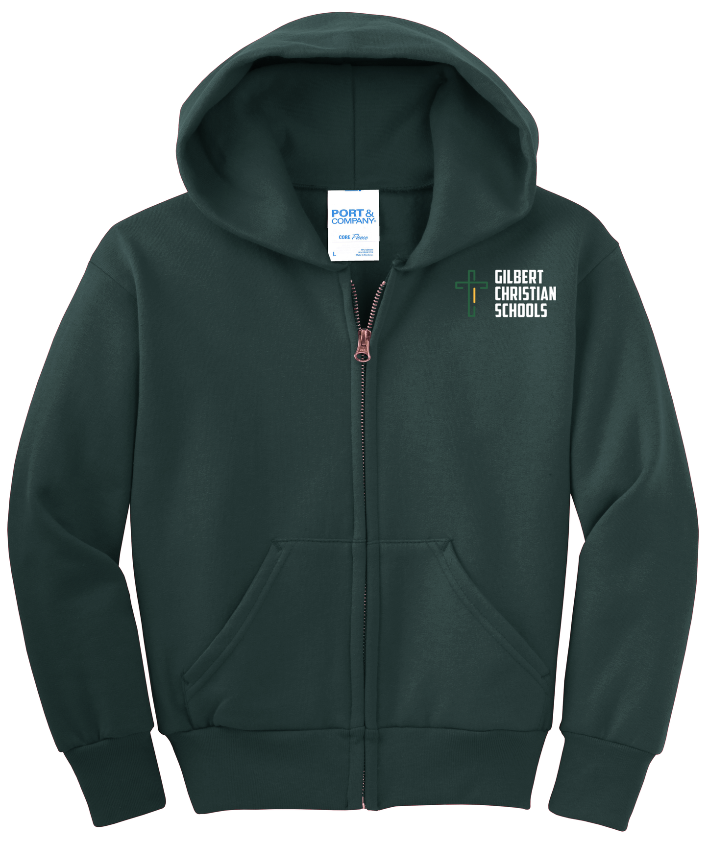 Youth Core Fleece Full-Zip Hooded Sweatshirt