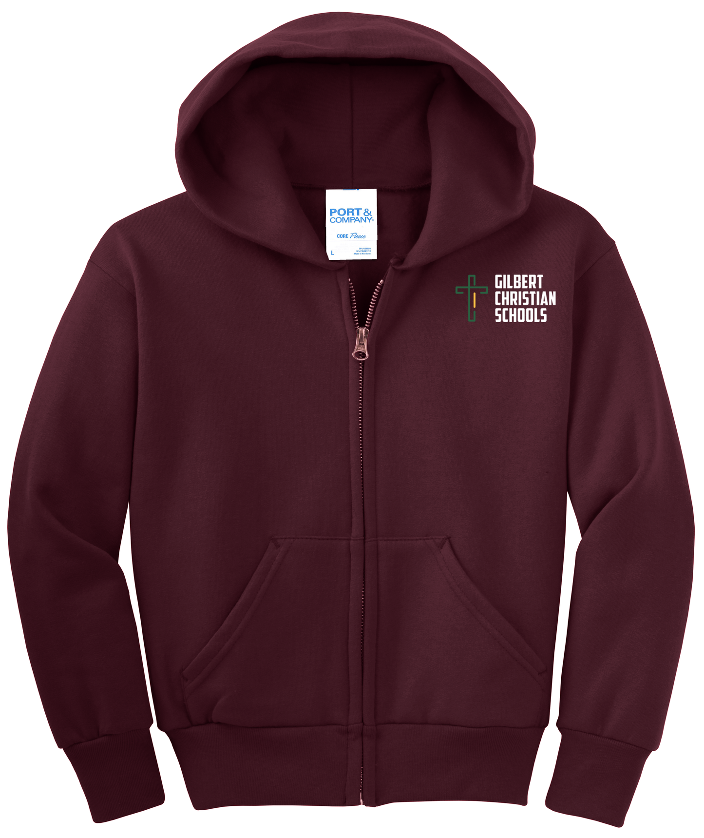 Youth Core Fleece Full-Zip Hooded Sweatshirt