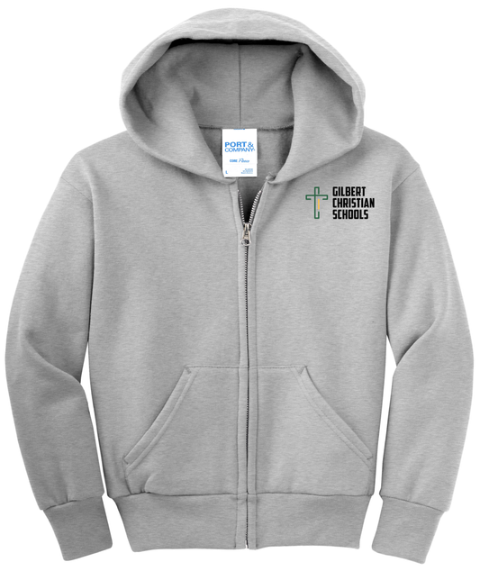Youth Core Fleece Full-Zip Hooded Sweatshirt