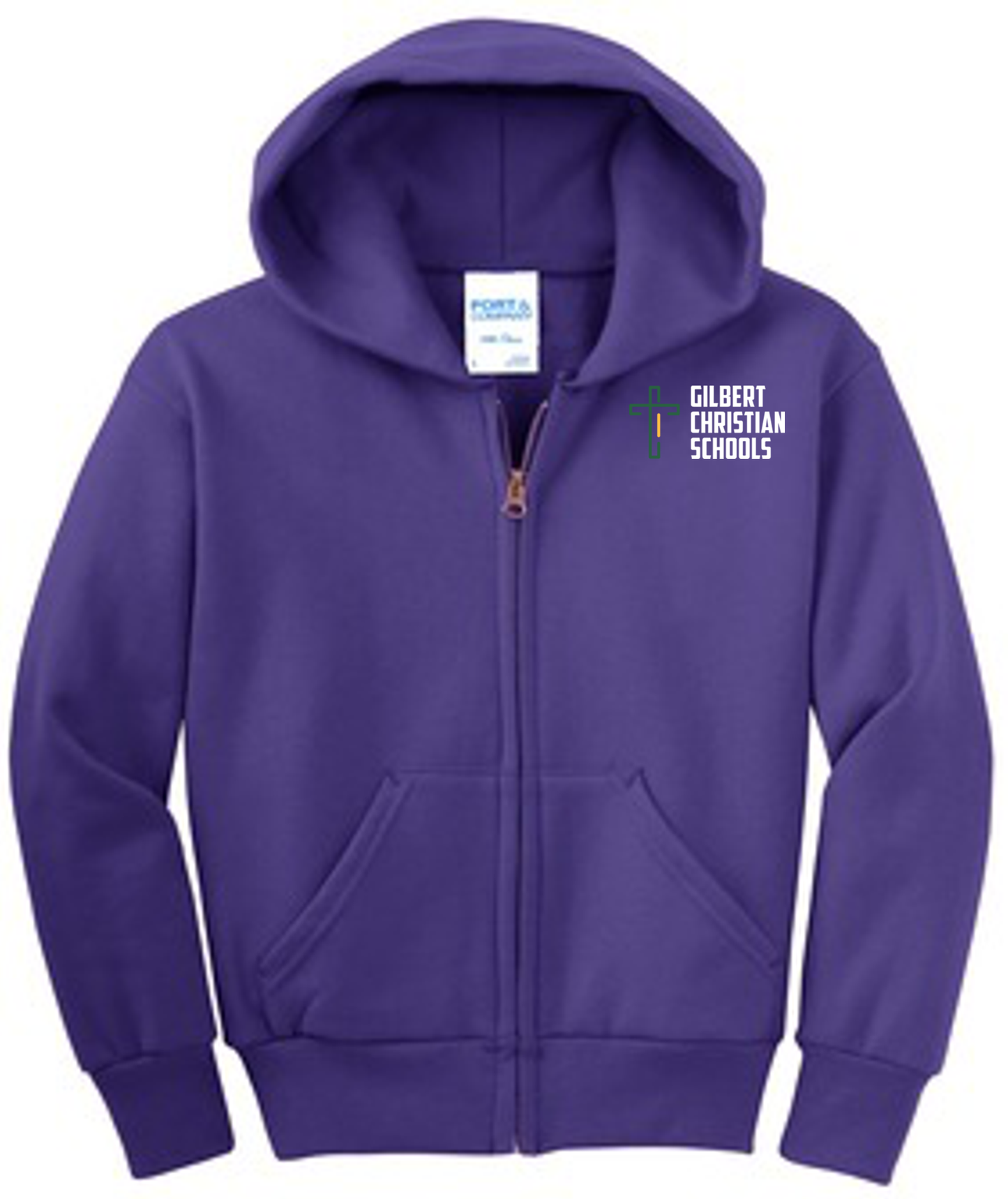 Youth Core Fleece Full-Zip Hooded Sweatshirt
