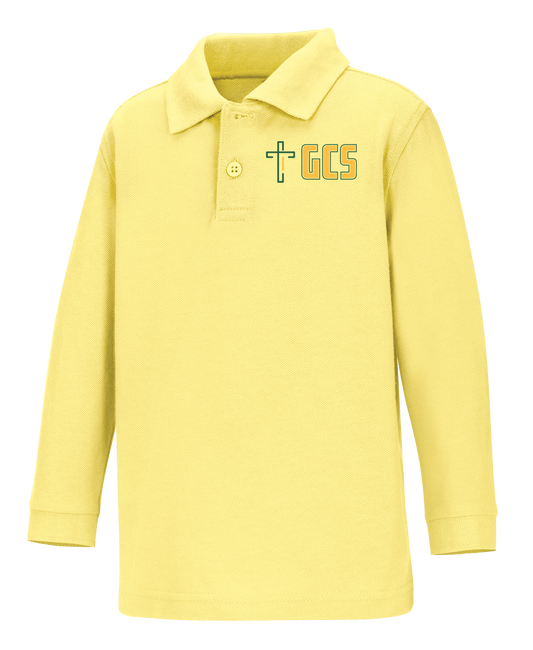 Discounted Youth Long Sleeve Pique Polo