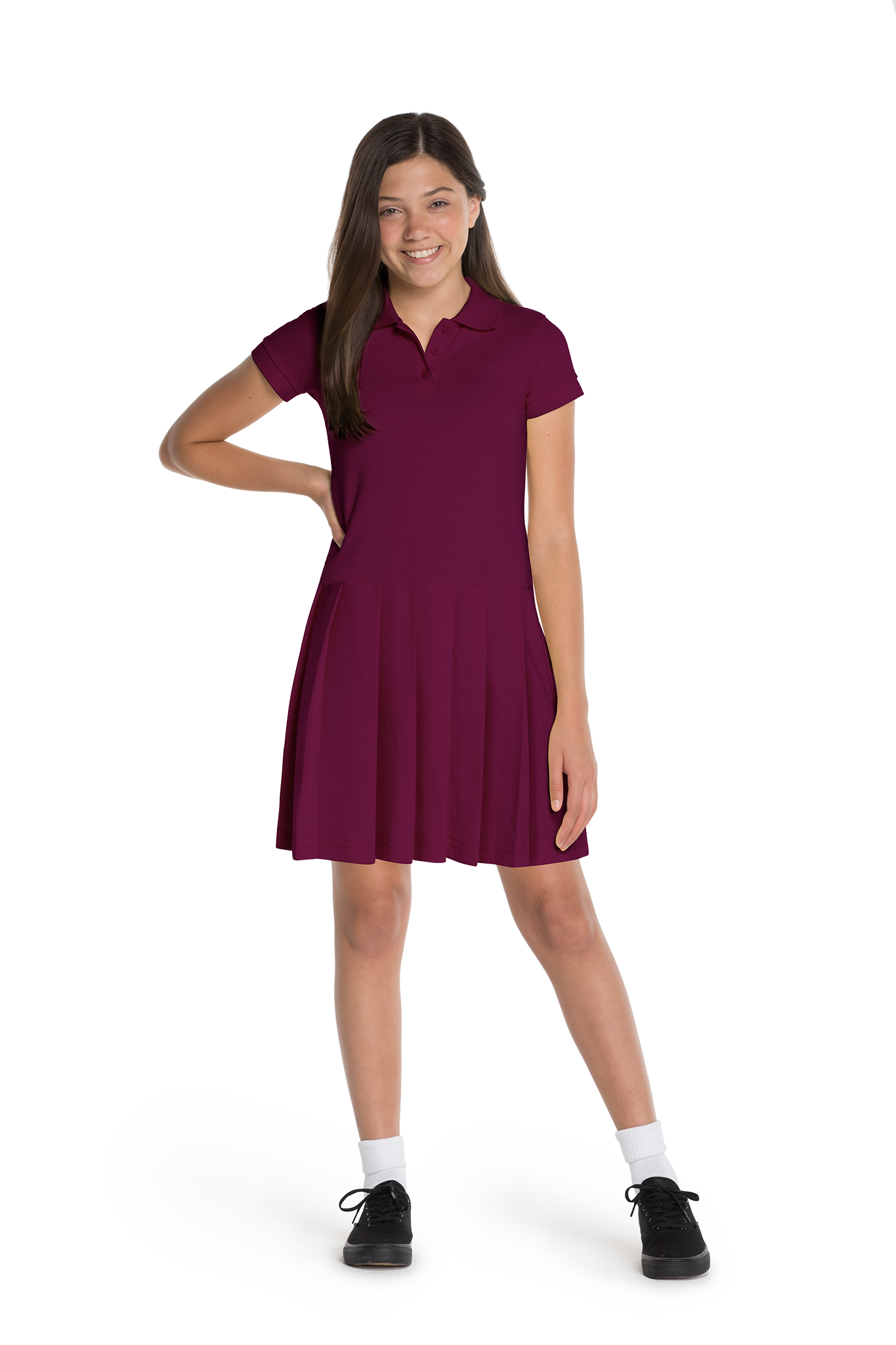 Girls Pique Polo Dress (Sizes XS-XL)