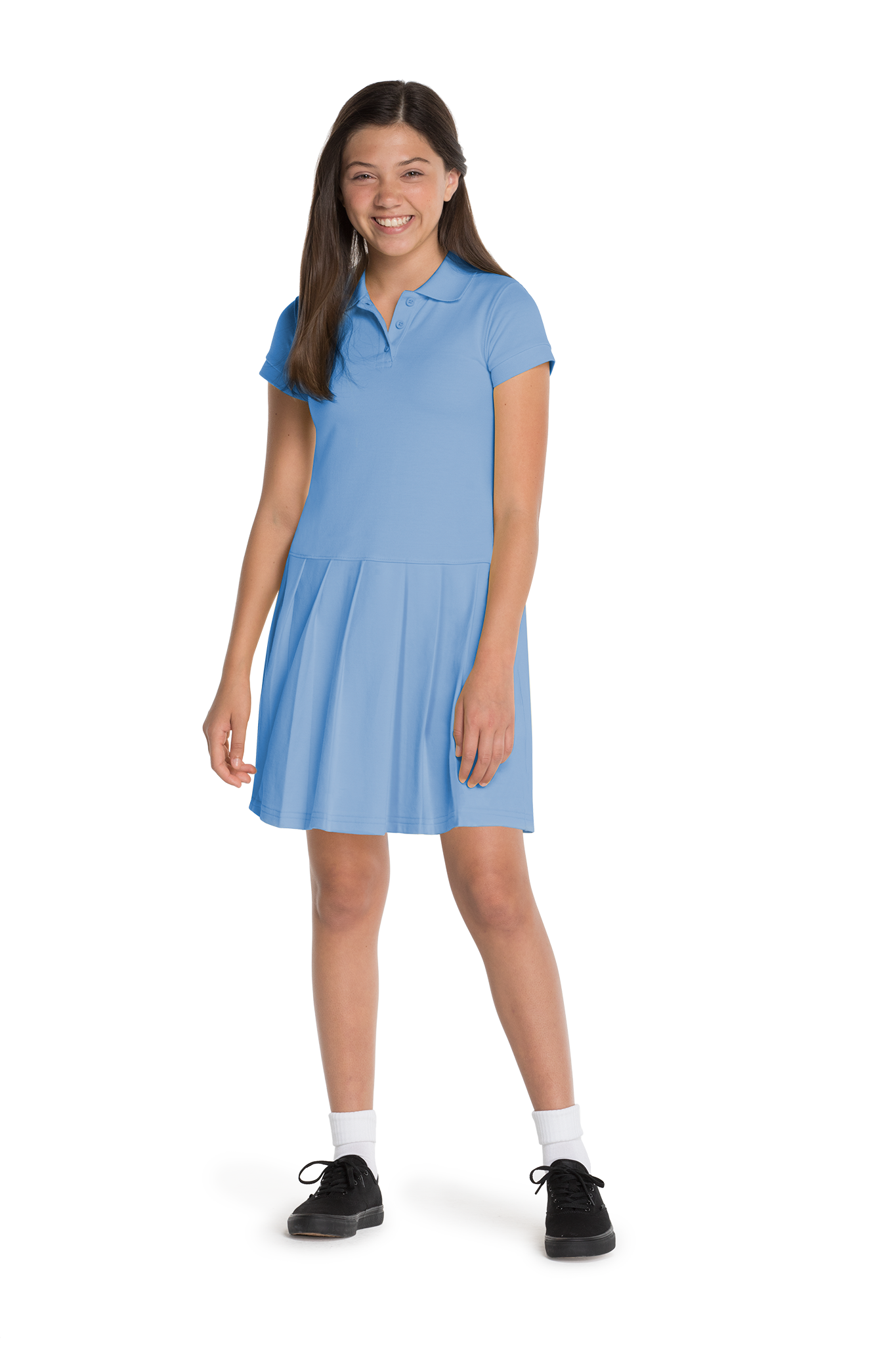 Girls Pique Polo Dress (Sizes XS-XL)