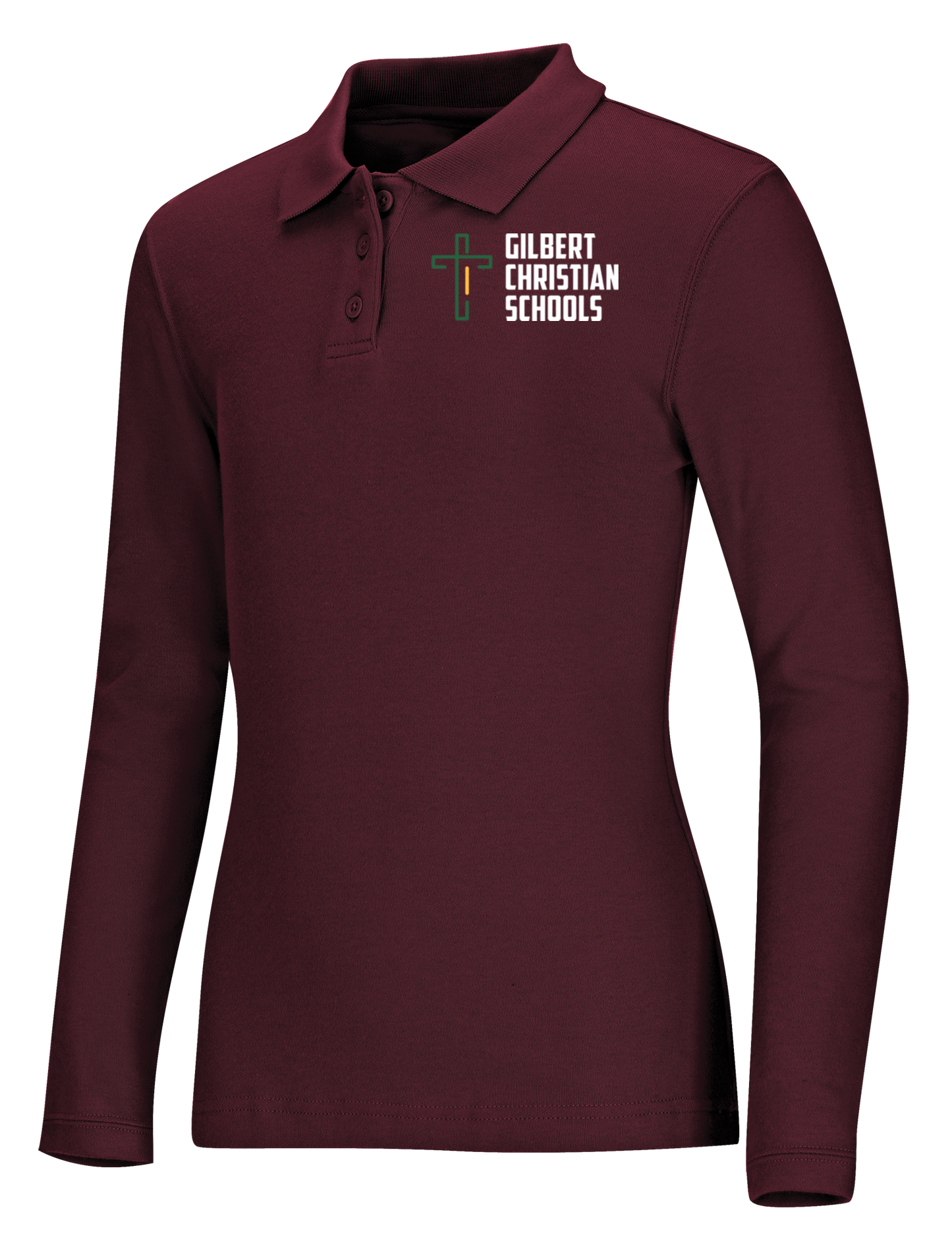 Old Fit Girls Long Sleeve Fitted Interlock Polo