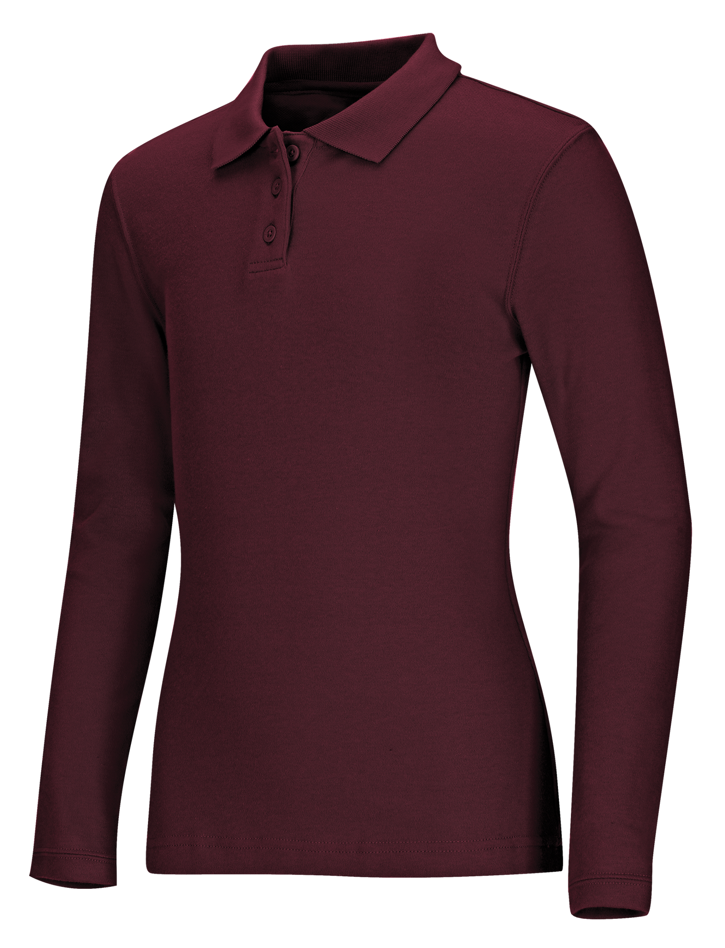 Old Fit Girls Long Sleeve Fitted Interlock Polo