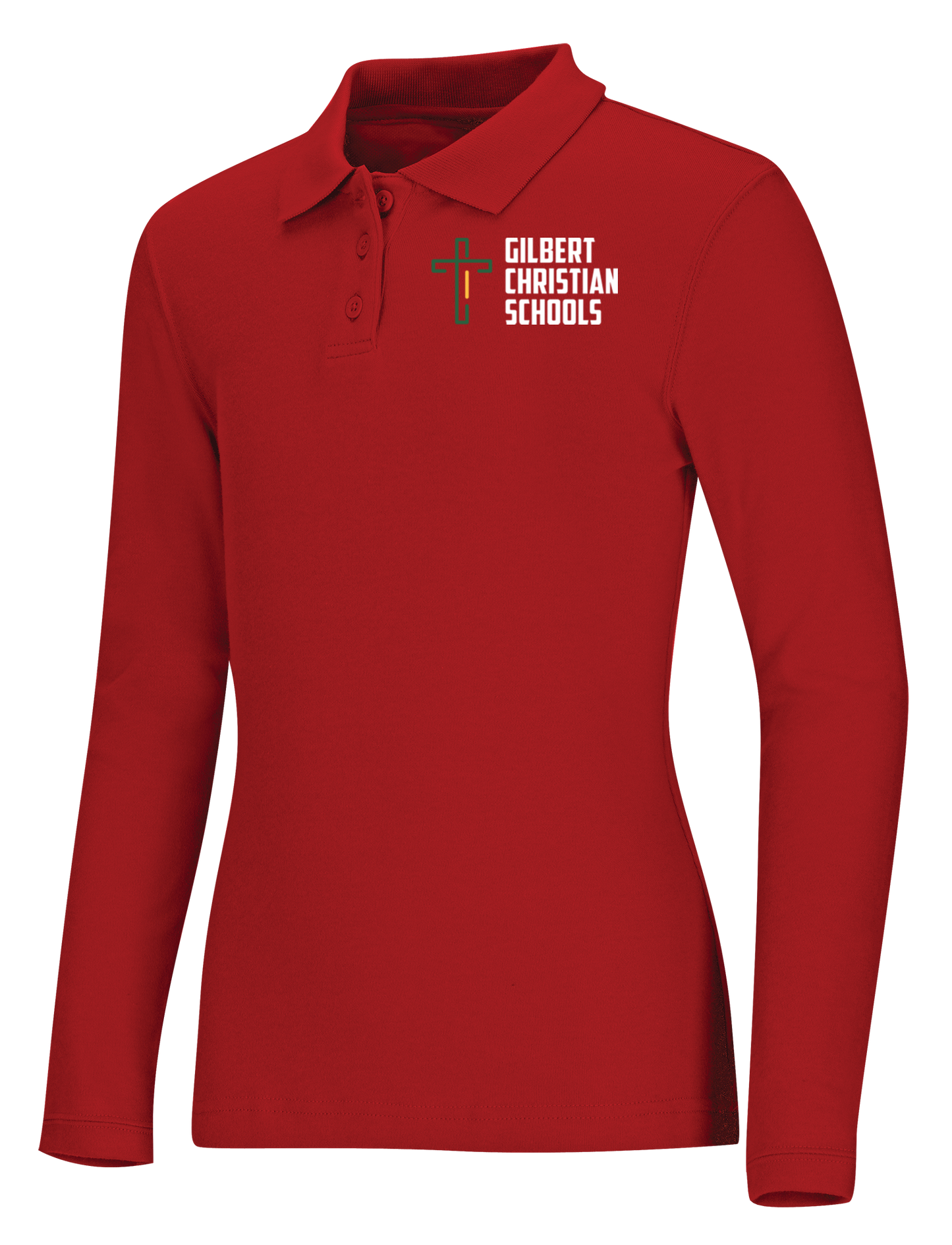 Old Fit Girls Long Sleeve Fitted Interlock Polo