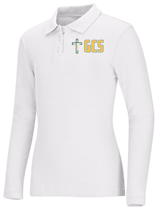 Junior Long Sleeve Fitted Interlock Polo