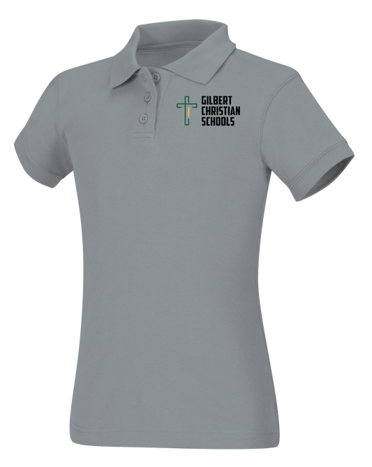 Girls Short Sleeve Fitted Interlock Polo